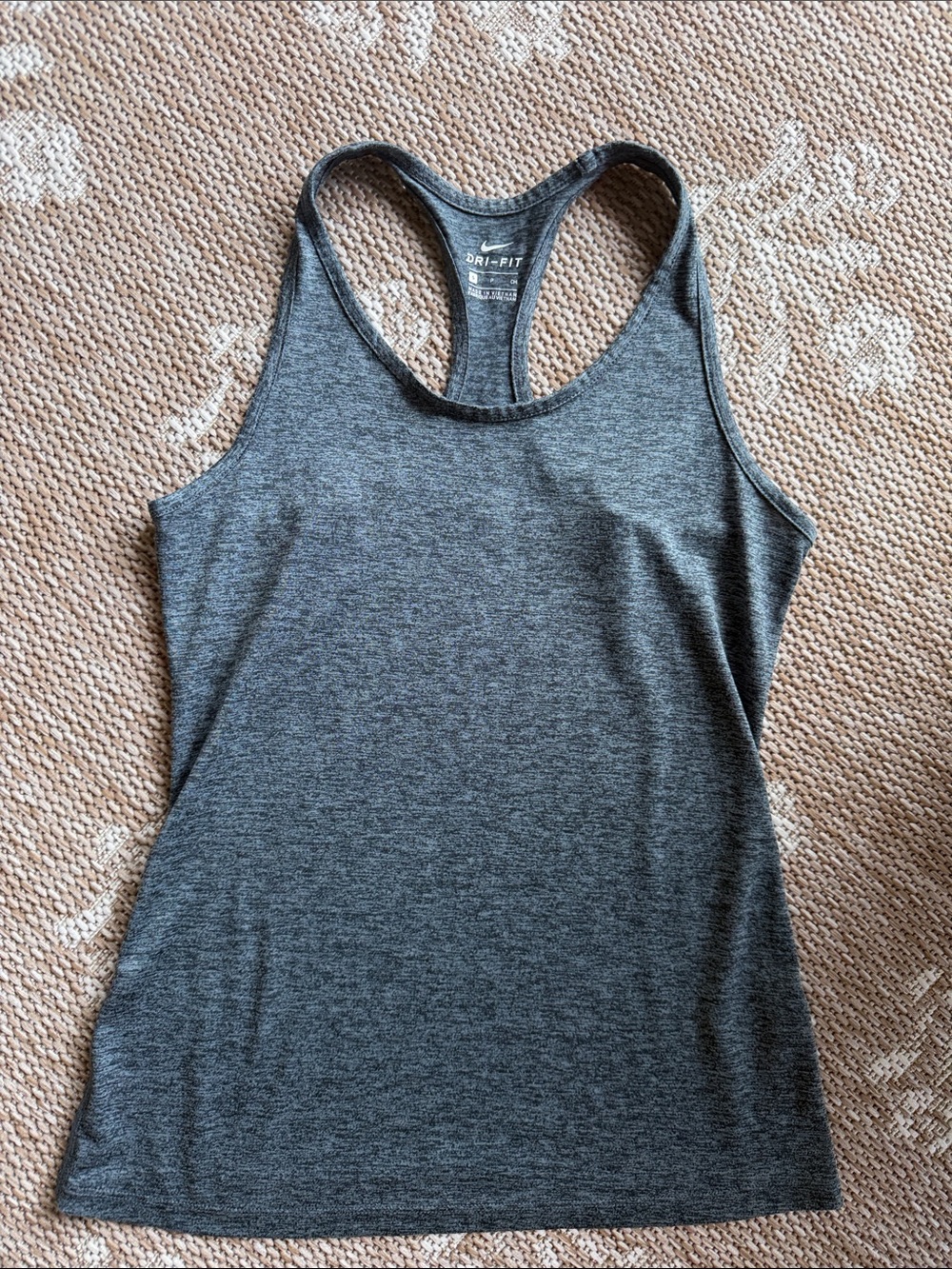 Nike Women's Dri-FIT Heather Charcoal Gray Racerback Tank